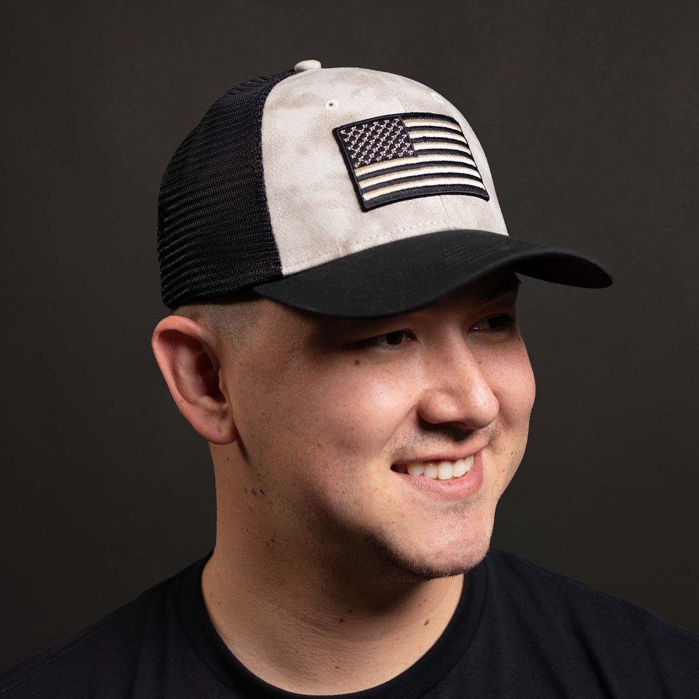Vintage Embroidered American Flag Mesh Cap