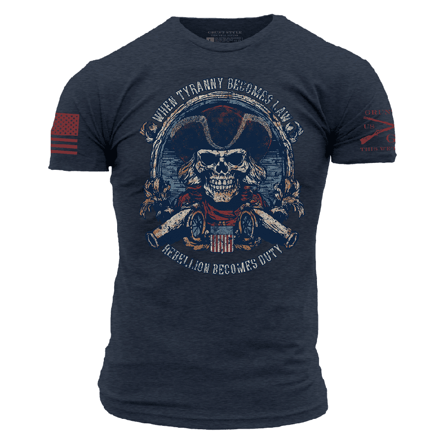 Rebellion Duty T-Shirt - Navy Blue Statement Tee