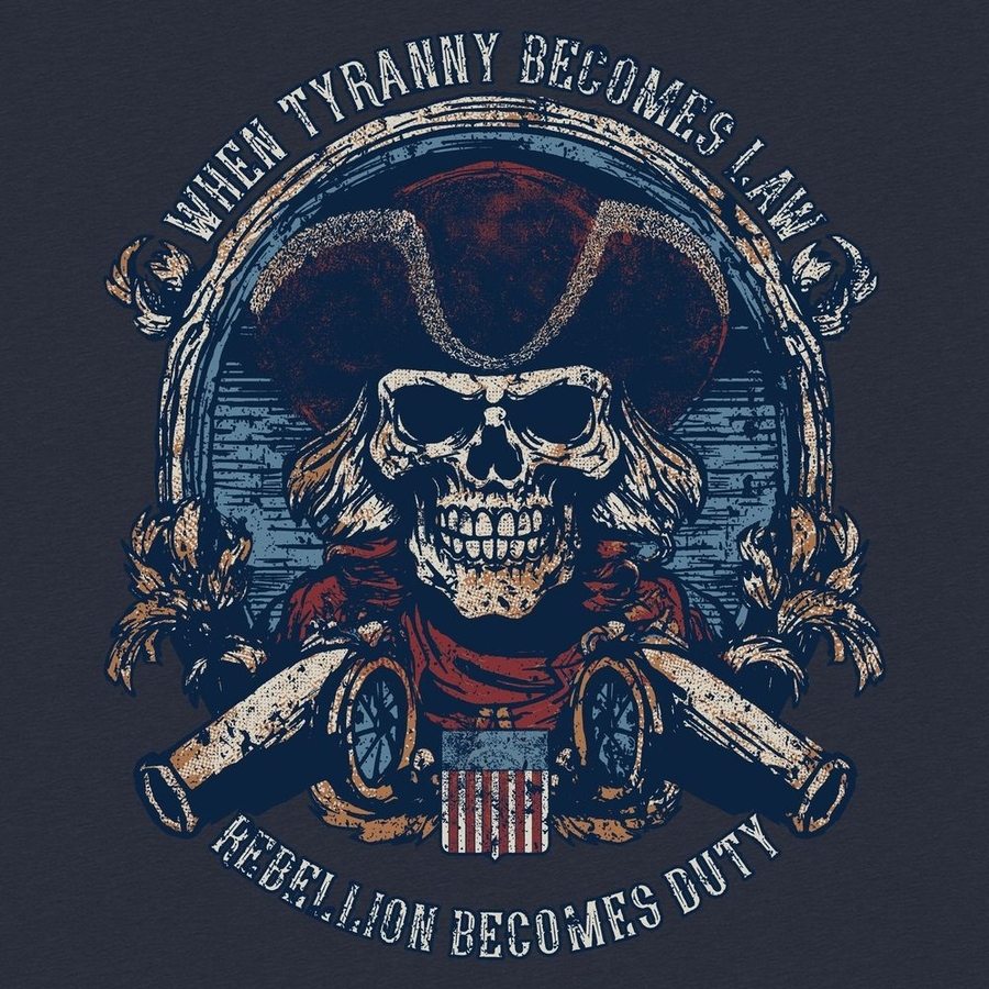 Rebellion Duty T-Shirt - Navy Blue Statement Tee