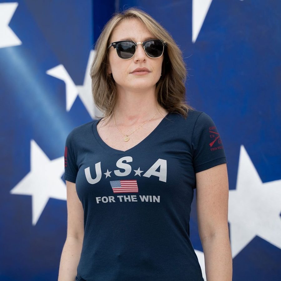 USA For The Win V-Neck Tee - Midnight Navy