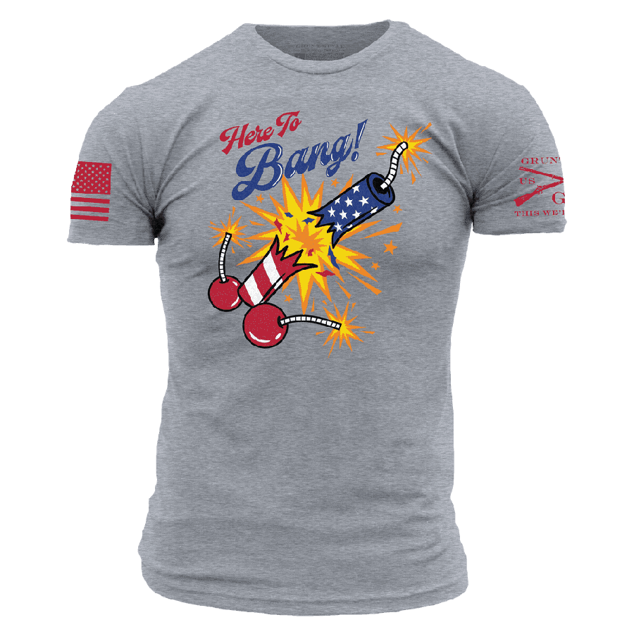 Dark Heather Gray Here To Bang Graphic Tee