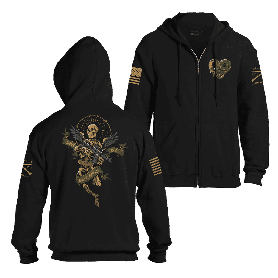 Black Love Is A Battlefield Zip Hoodie