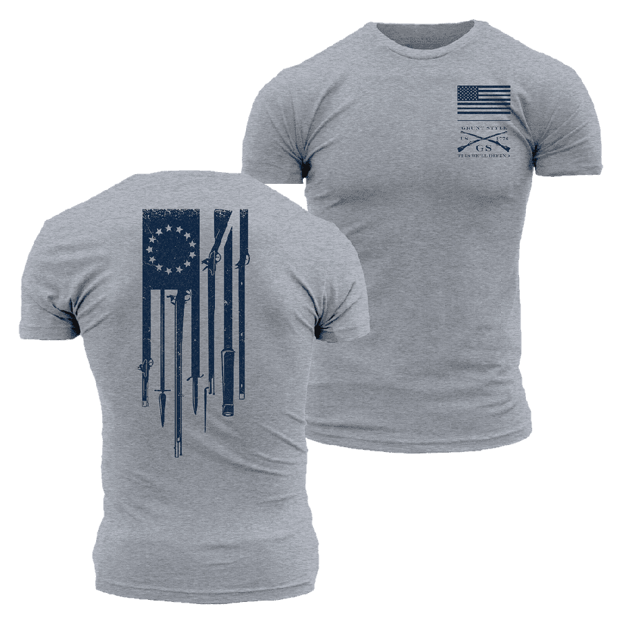 Betsy Rifle Flag Tee - Dark Gray Casual Wear