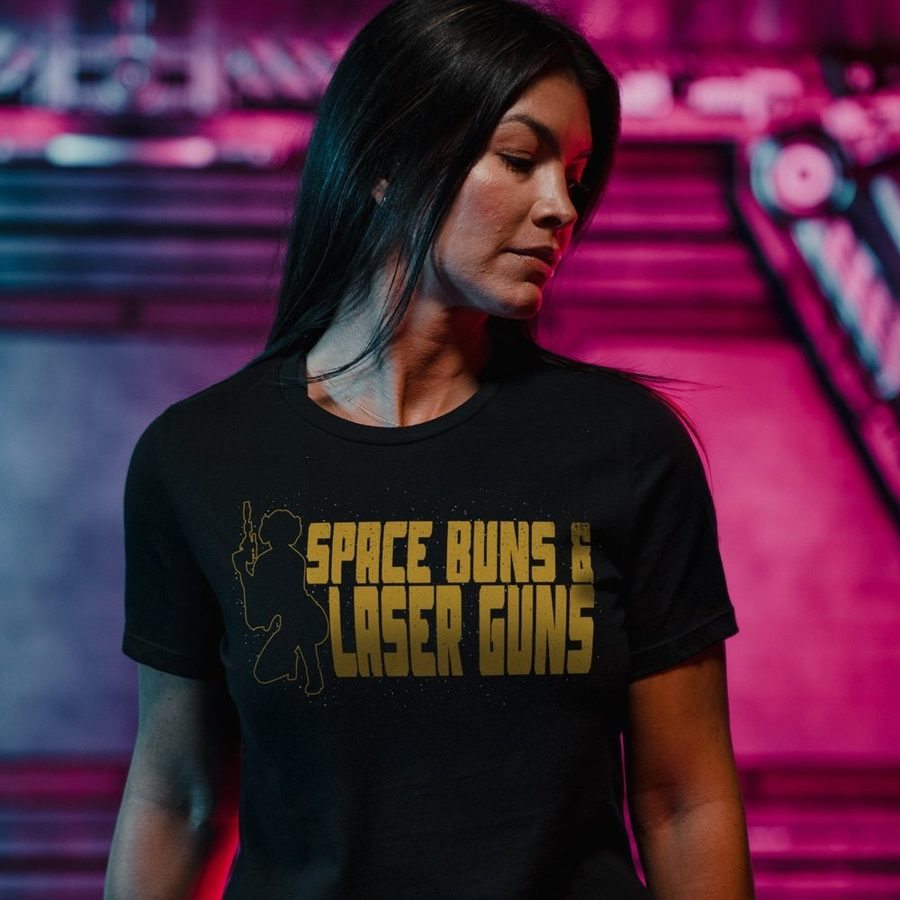 Women's Space Buns & Laser Guns Tee - Relaxed Fit