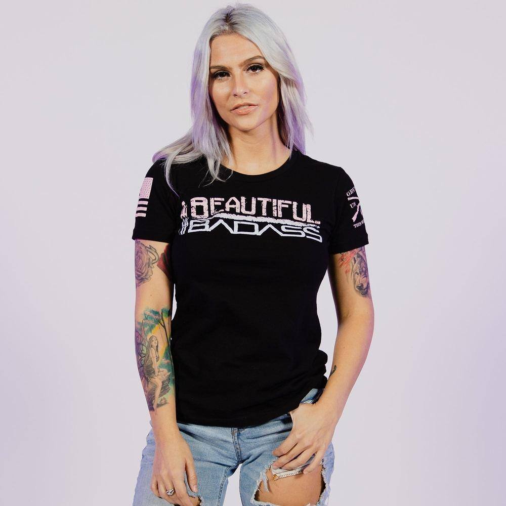 Ombre Badass Graphic Tee for Women - Black