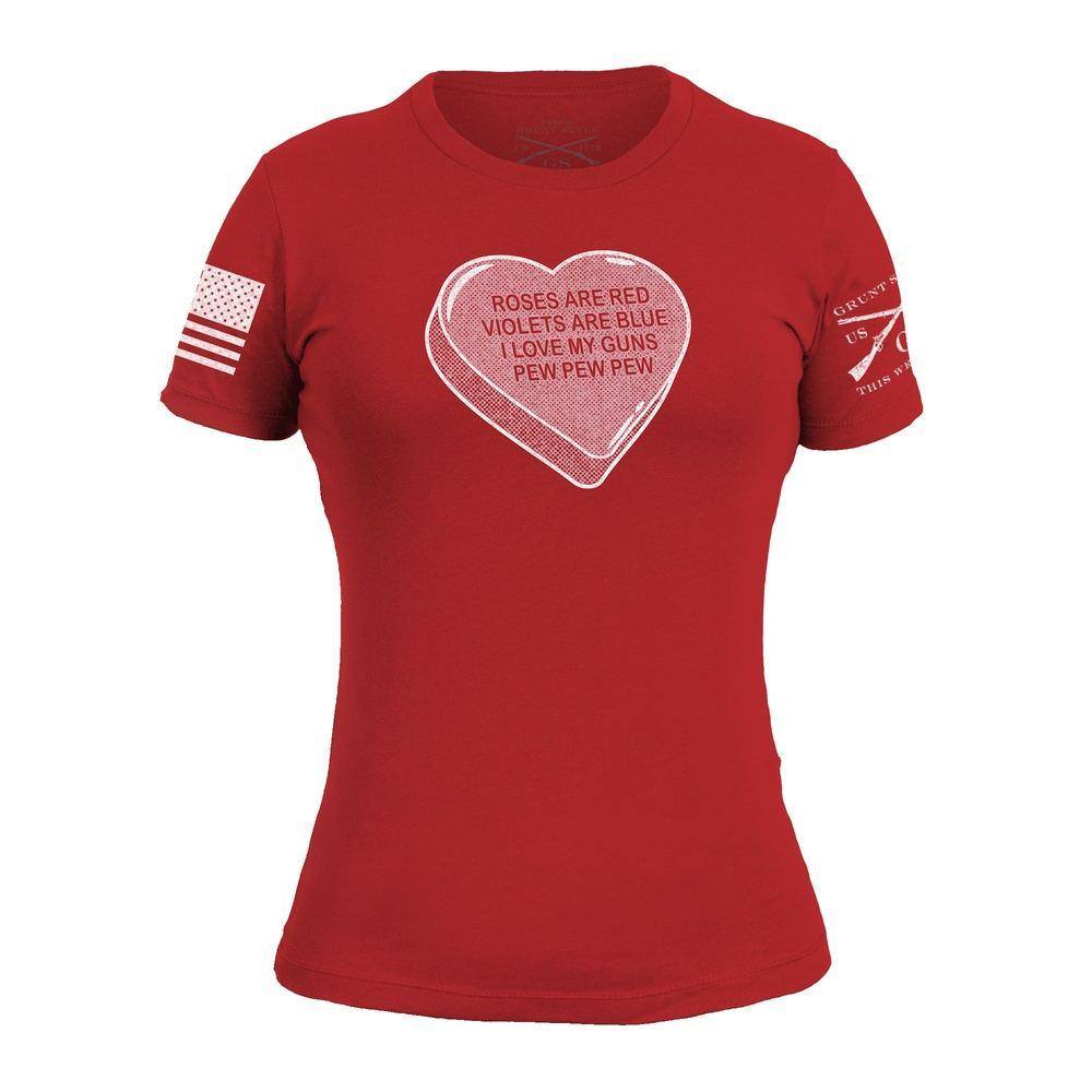 Pew Pew Poem Slim-Fit Women's Tee - Red
