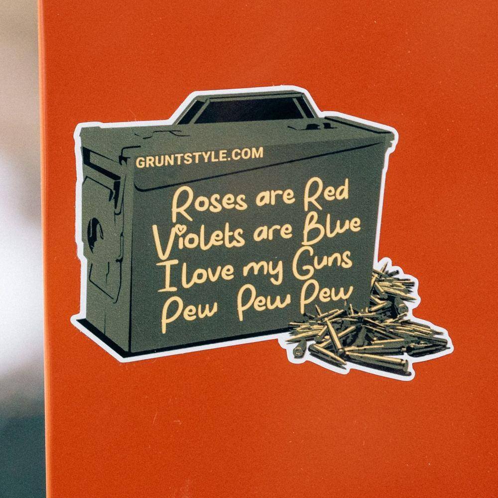 Love Guns Poetry Decal Sticker