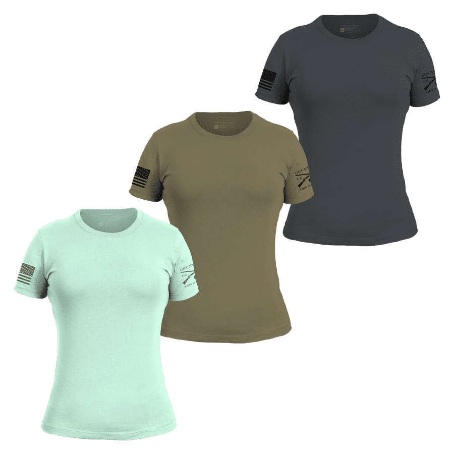 Women's Slim Fit Basic Tees 3-Pack for Spring