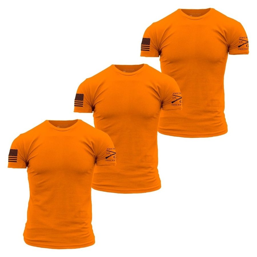 3-Pack Safety Orange Basic Tees