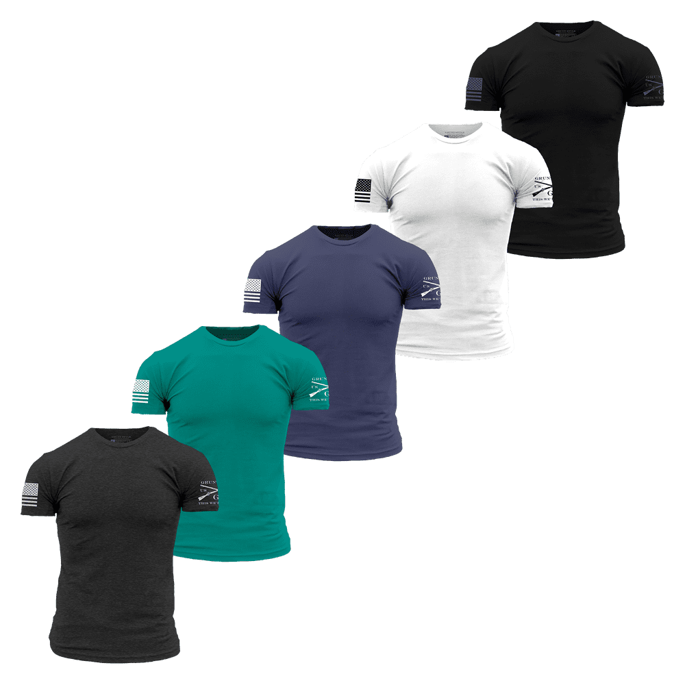 5-Pack Black Water Basic Tees for Everyday Wear
