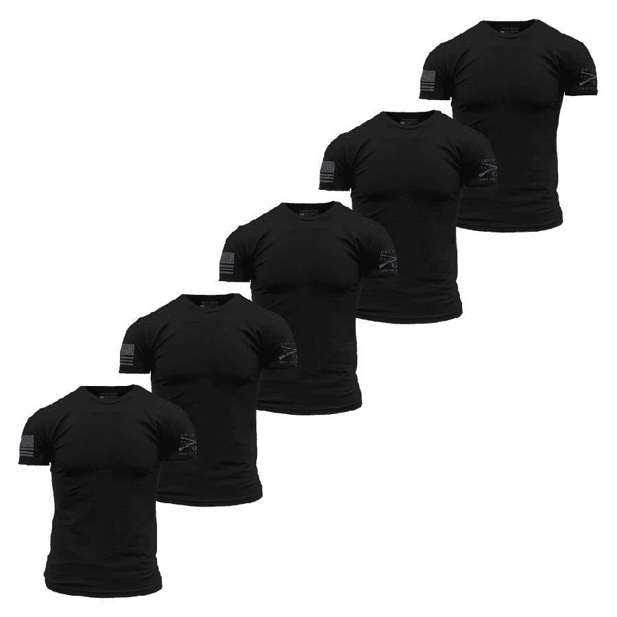 5-Pack Black Basic Tees for Everyday Wear