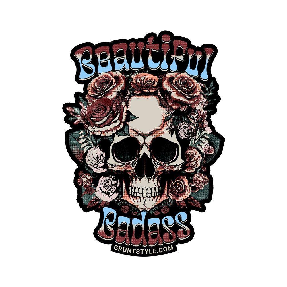 Floral Badass Sticker for Laptops & DIY