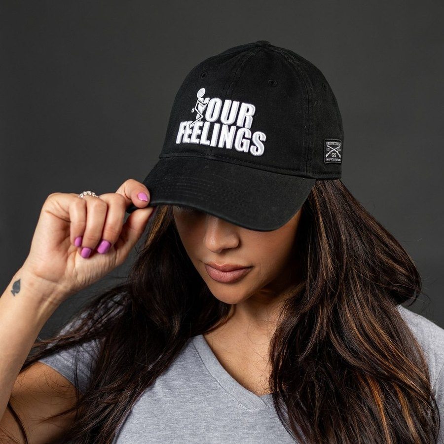Black Dad Hat with Bold Slogan - F*ck Your Feelings