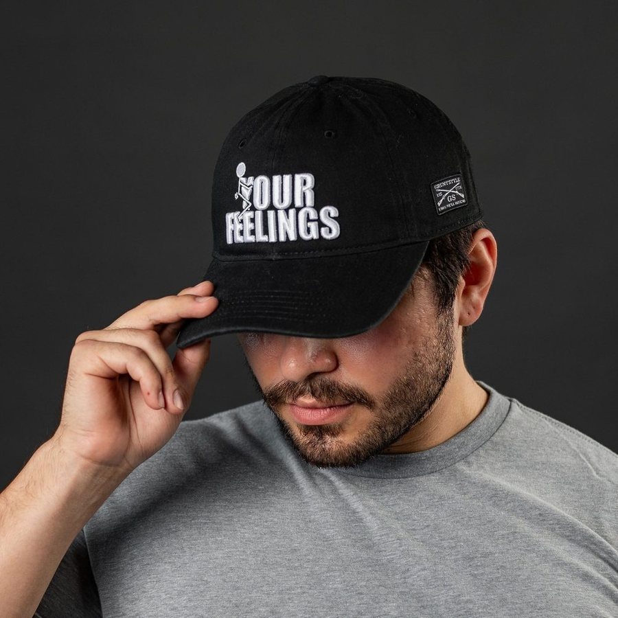 Black Dad Hat with Bold Slogan - F*ck Your Feelings