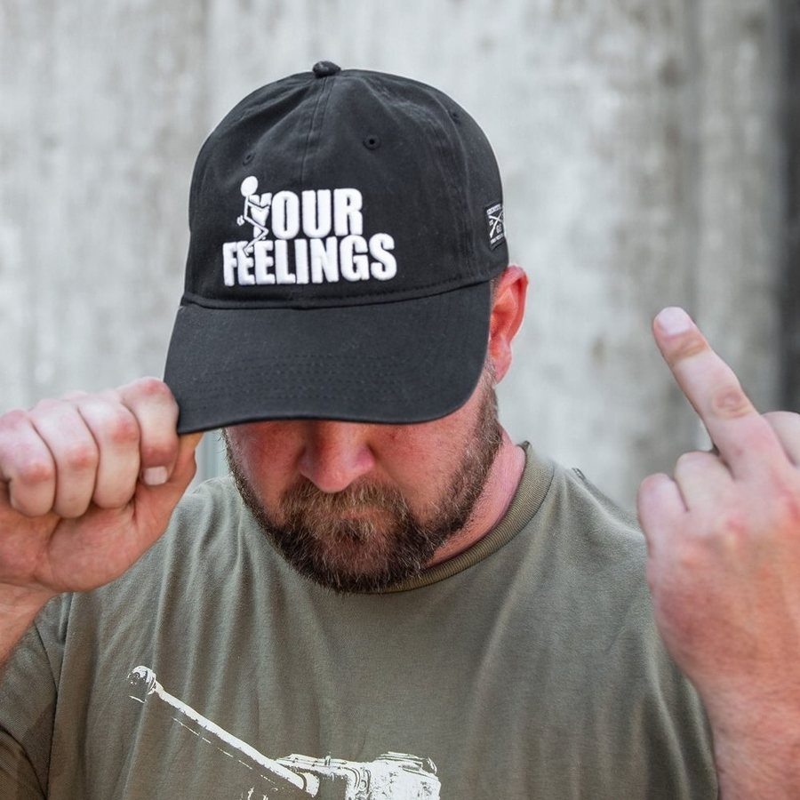 Black Dad Hat with Bold Slogan - F*ck Your Feelings