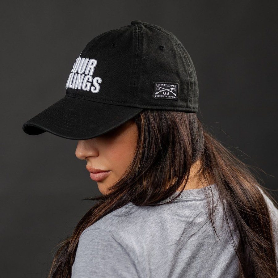 Black Dad Hat with Bold Slogan - F*ck Your Feelings