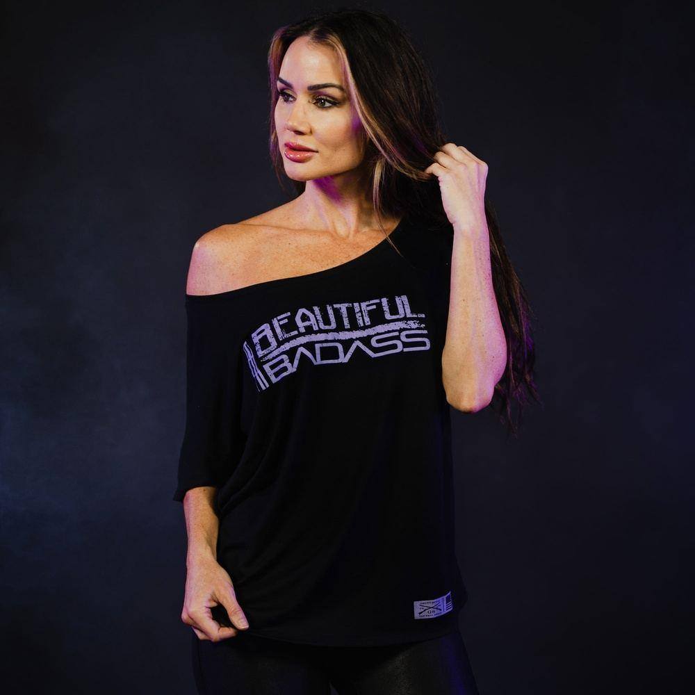 Badass Slouchy Tee for Women - Black