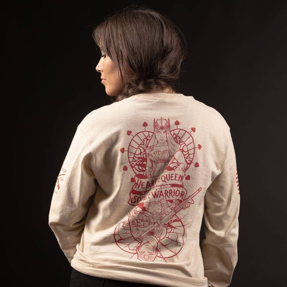 Women's Warrior-Inspired Long Sleeve Shirt in Sand