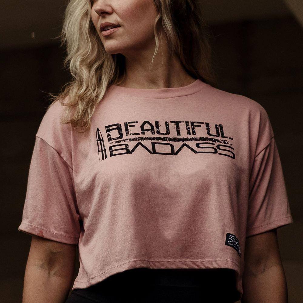 Desert Pink Cropped Badass Tee for Women