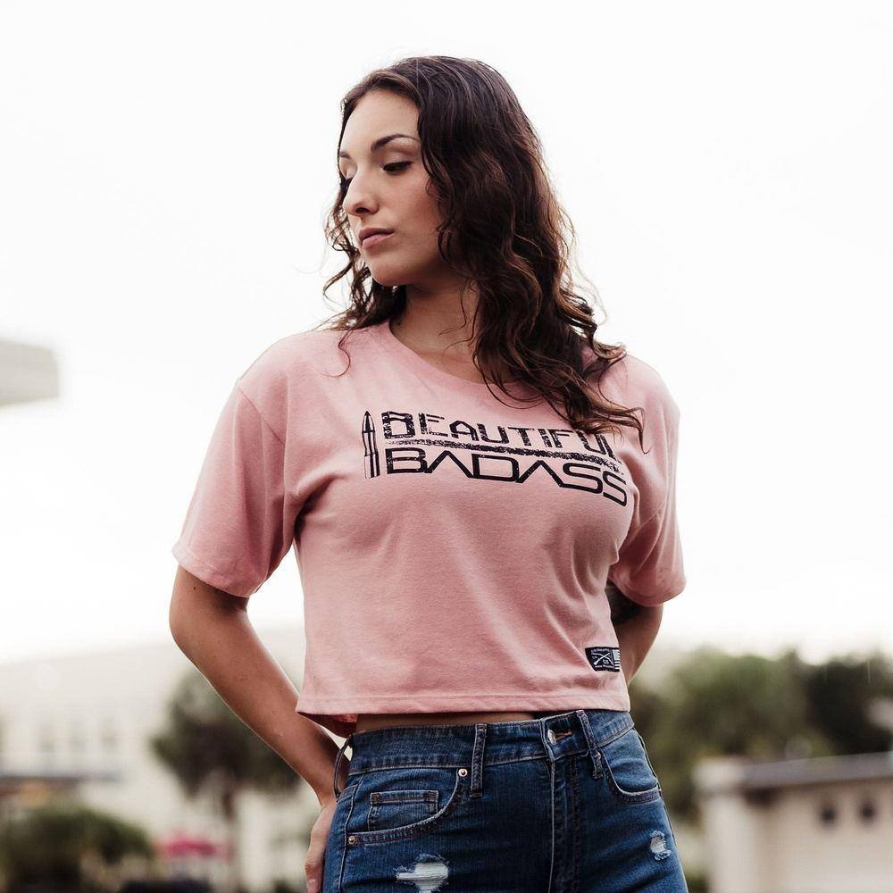 Desert Pink Cropped Badass Tee for Women