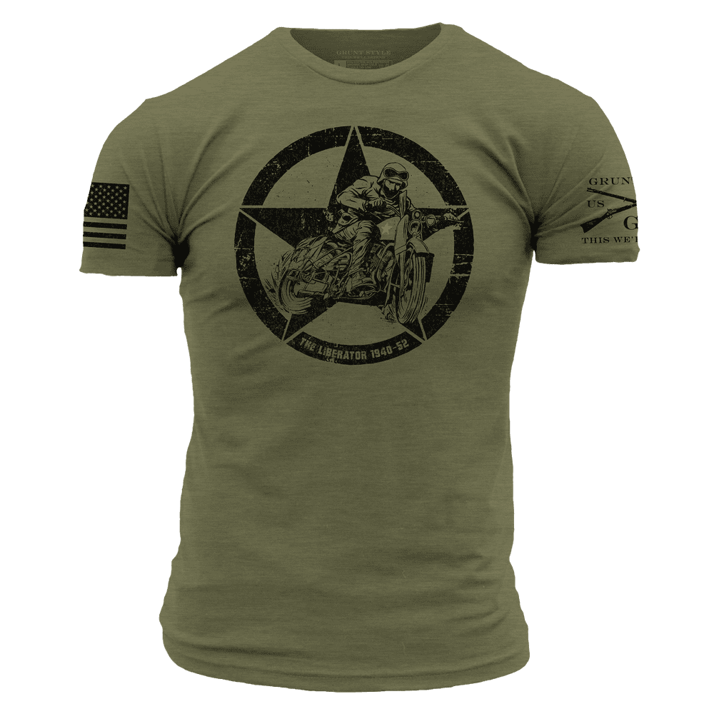 Liberator Military Green Tee - Casual Comfort Fit