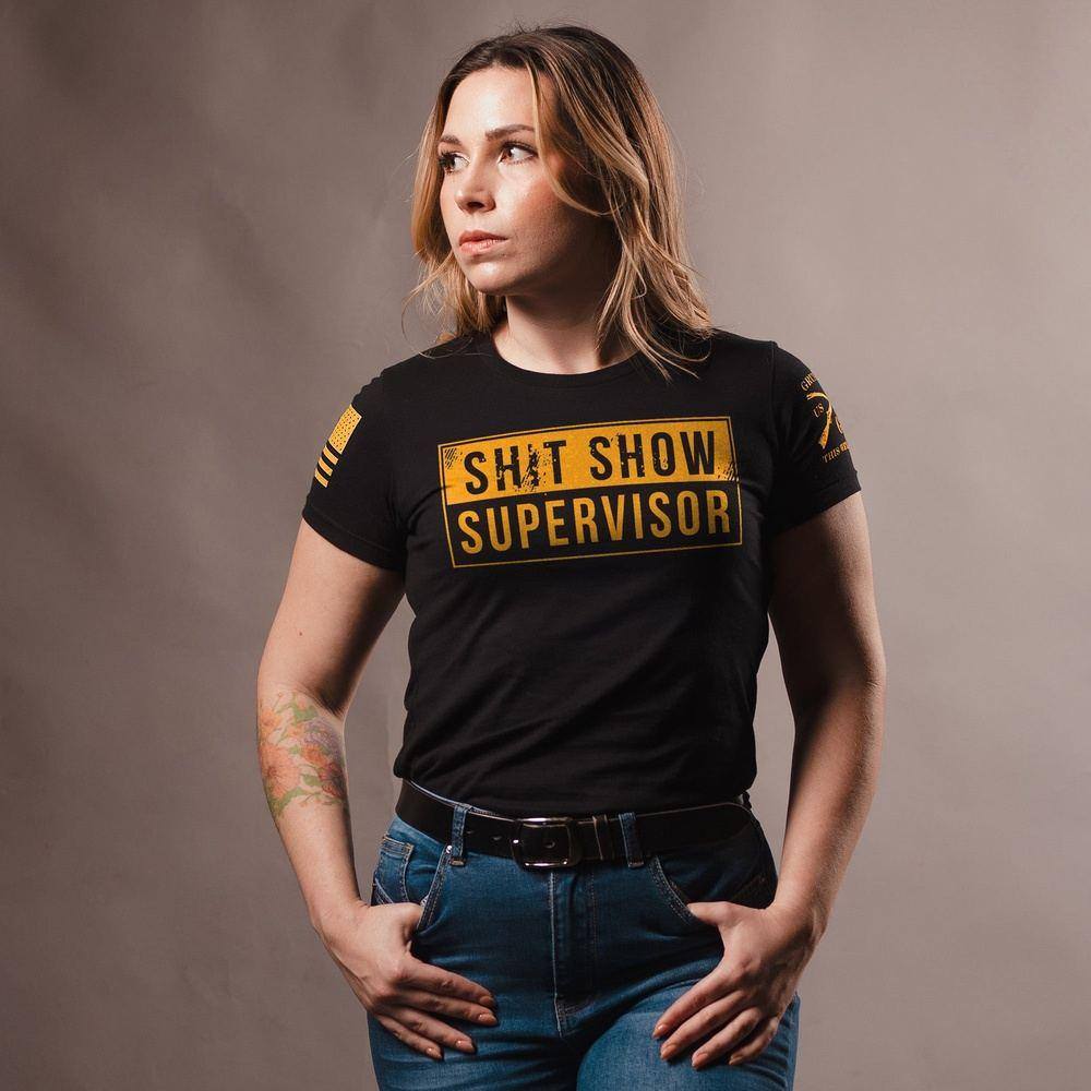 Sh*t Show Supervisor Women's Black Slim Tee
