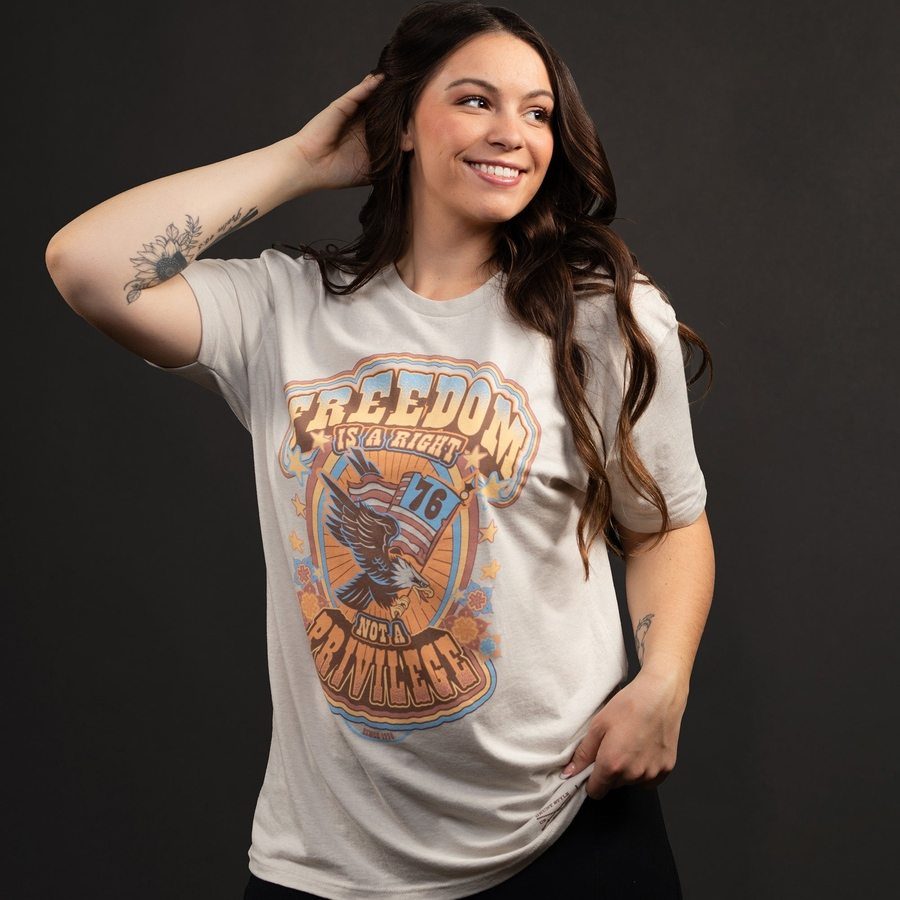 Women's Freedom Right Boyfriend Tee - Sand