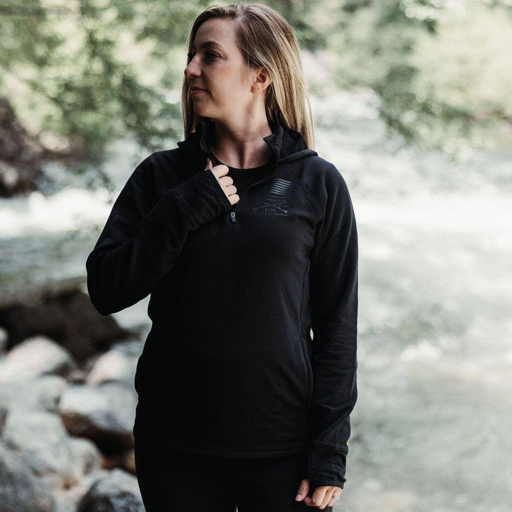 Black Firewatch Hoodie for Women