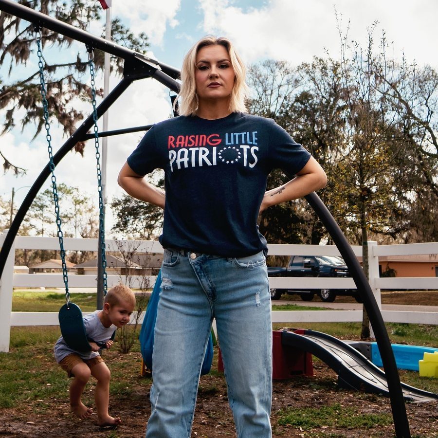 Patriotic Boyfriend Fit Tee for Women - Navy