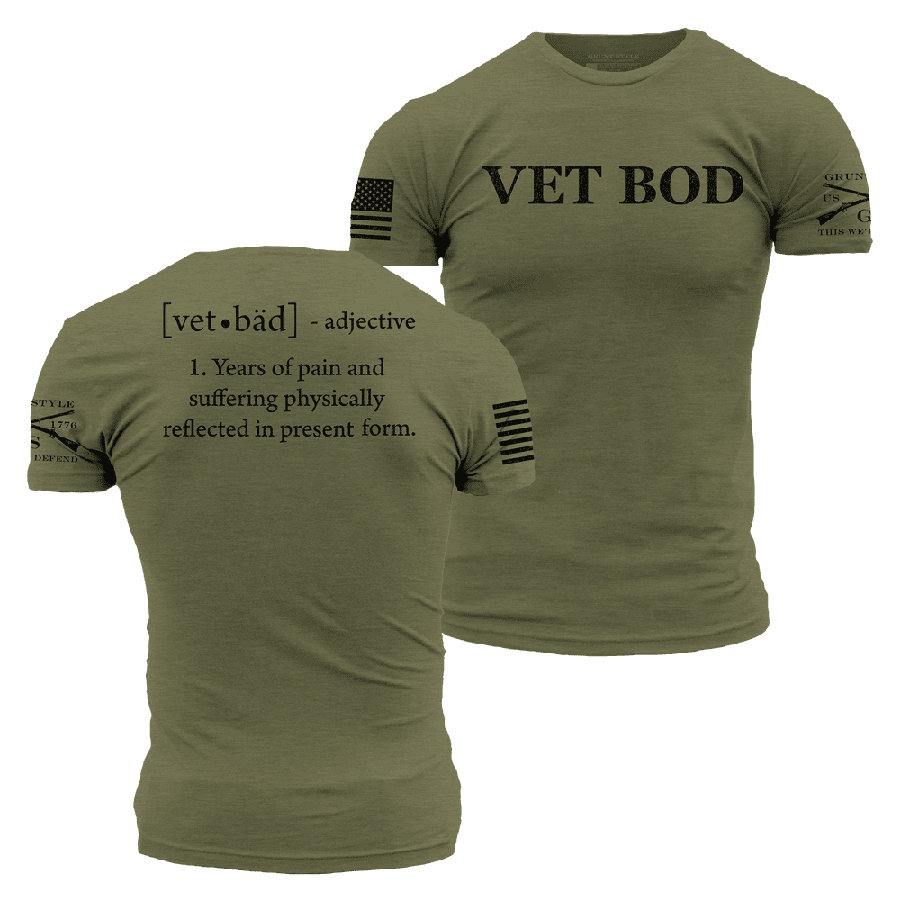 Military Green Boyfriend Tee for Women - Vet Bod Style