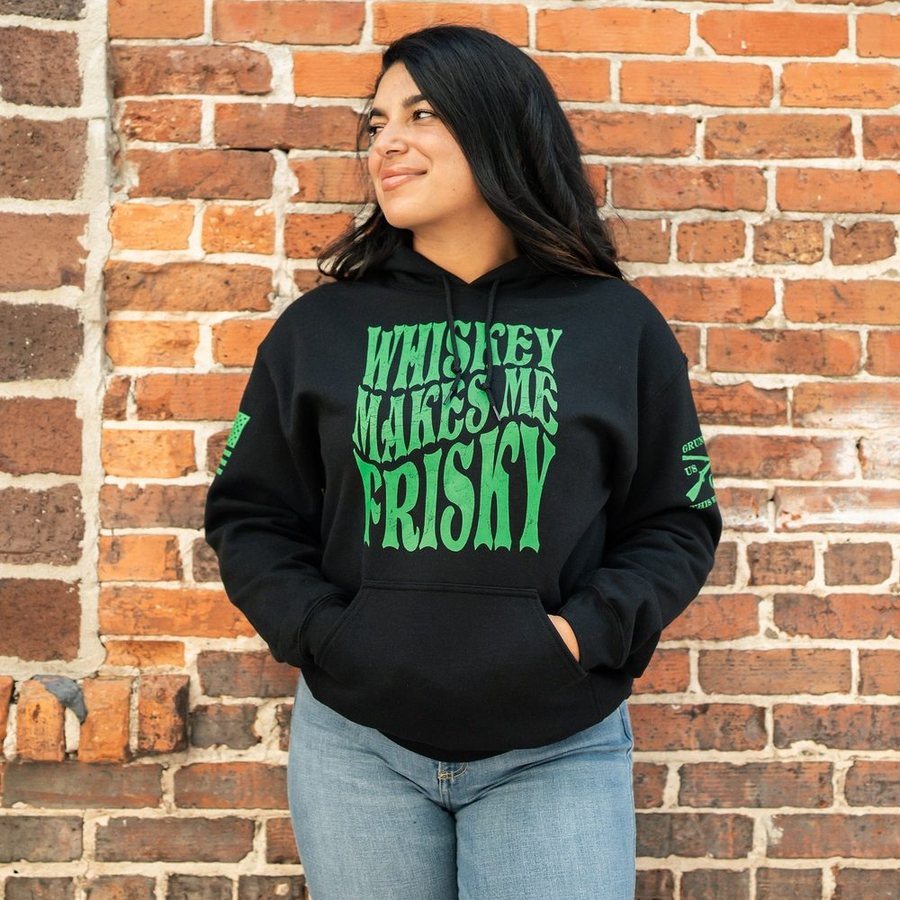 Whiskey Frisky Hoodie for Women - Black