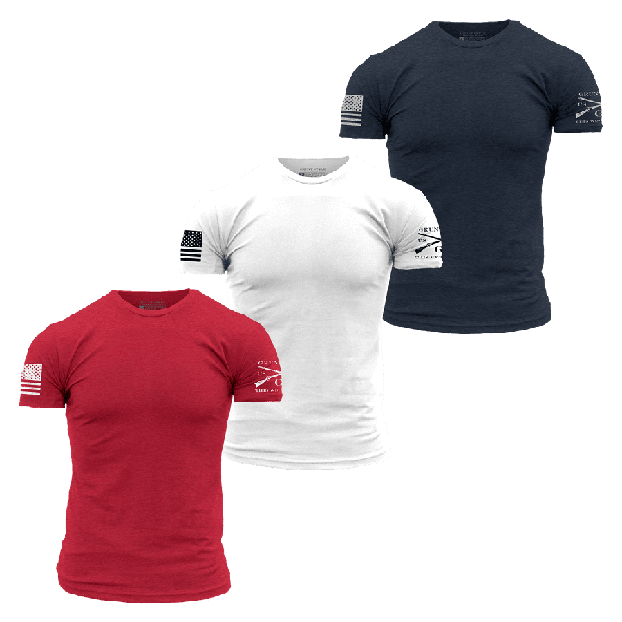 Patriot Pack: 3-Pack Basic Cotton T-Shirts