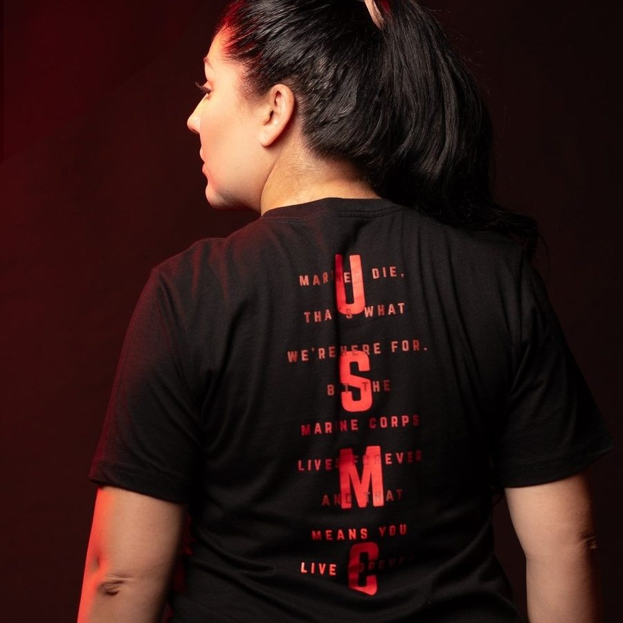 USMC Women's Boyfriend Fit Tee - Black Casual Style