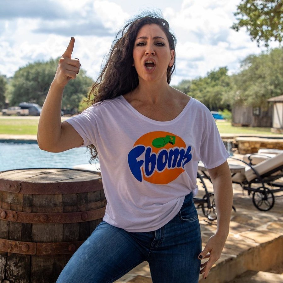 White F-Bomb Slouchy Tee for Women