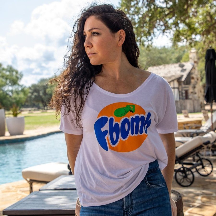 White F-Bomb Slouchy Tee for Women