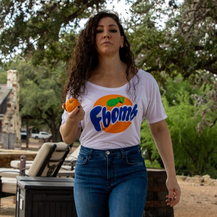 White F-Bomb Slouchy Tee for Women
