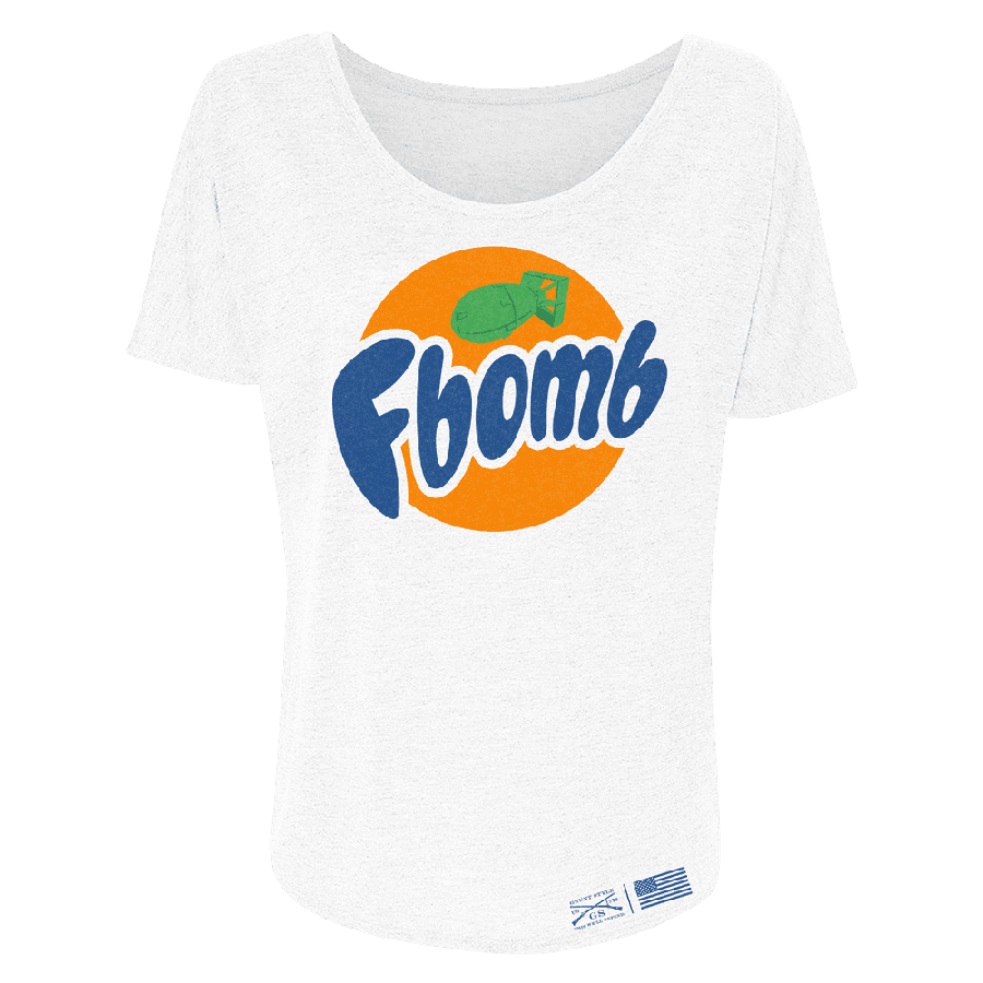 White F-Bomb Slouchy Tee for Women