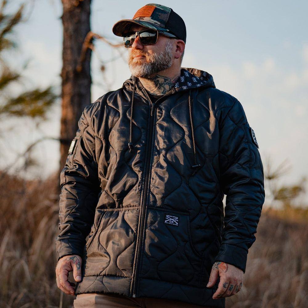 Grunt Style Woobie Hoodie - Black Full-Zip Fleece