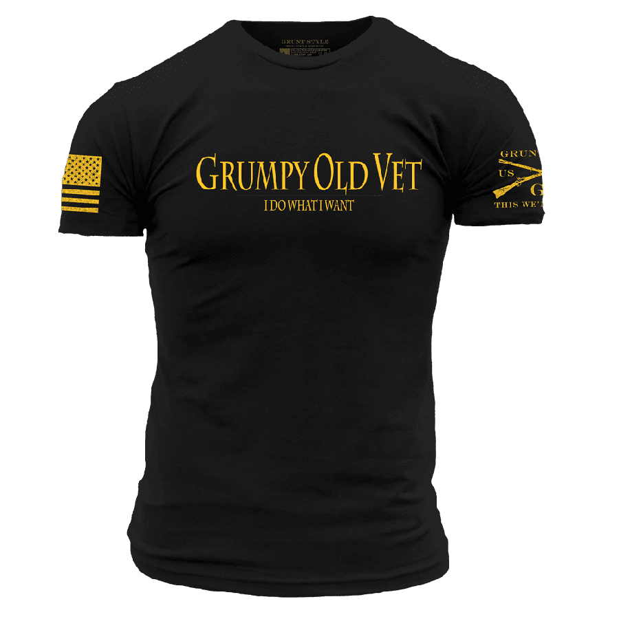 Black Grumpy Vet Humor T-Shirt