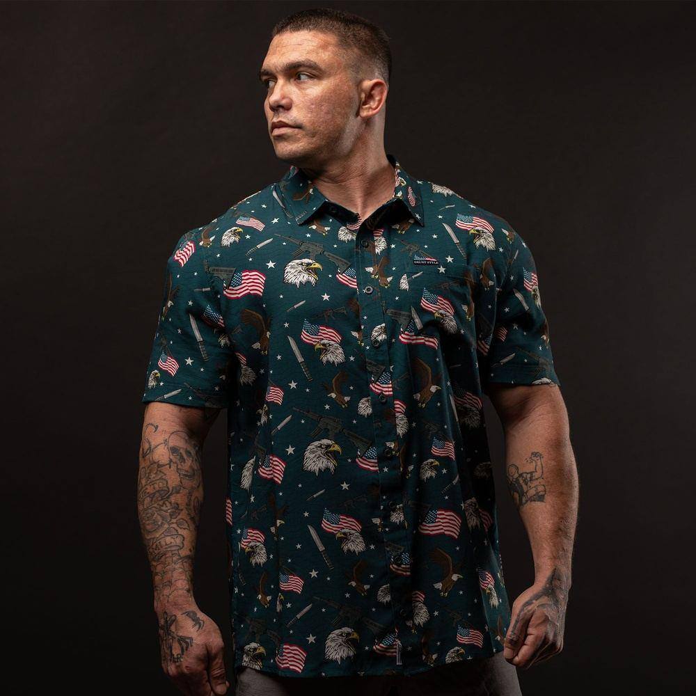 Men's Tac Eagle Relaxed Fit Button-Up Shirt