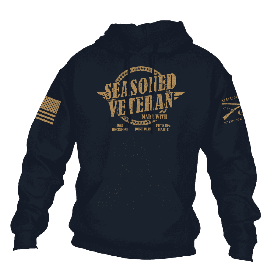 Navy Seasoned Veteran Zip Hoodie