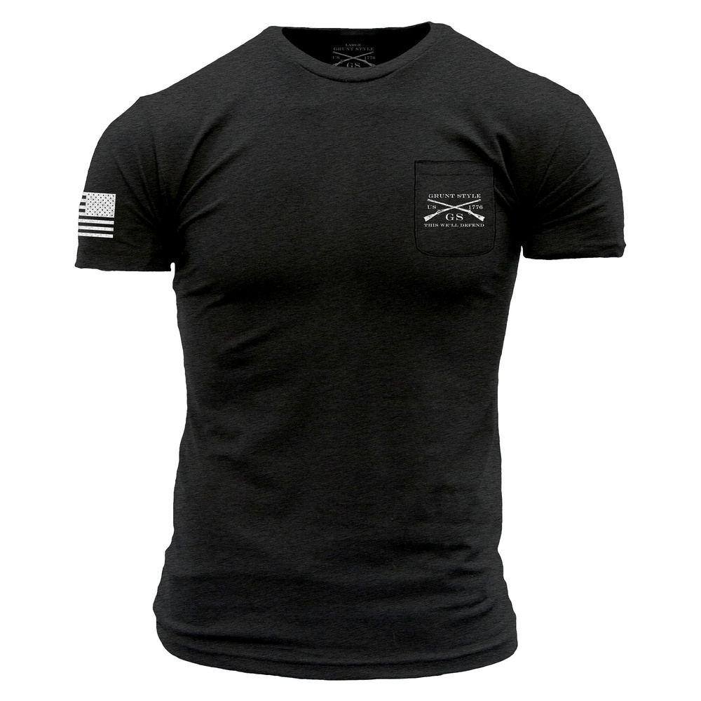Classic Black Heather Pocket Tee
