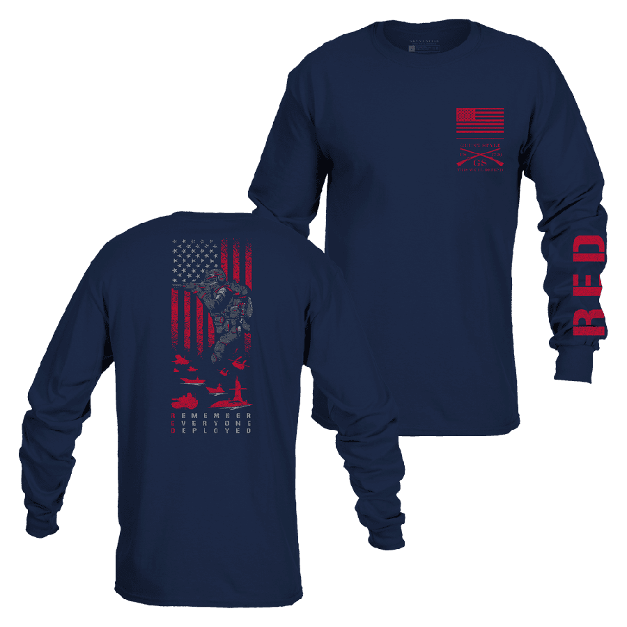 Navy Red Friday Long Sleeve Shirt