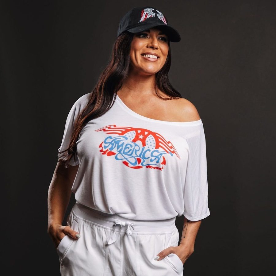White AeroAmerica Slouchy Women's Tee