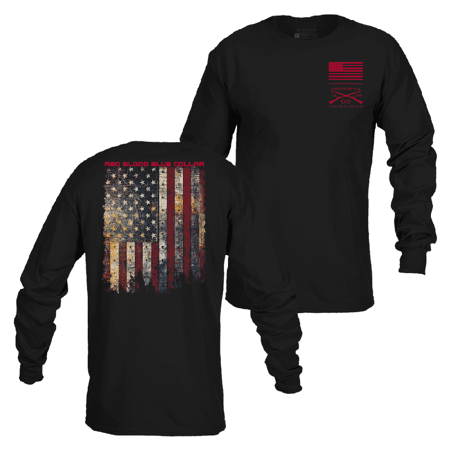 Black Long Sleeve Shirt by Red Blood Blue Collar