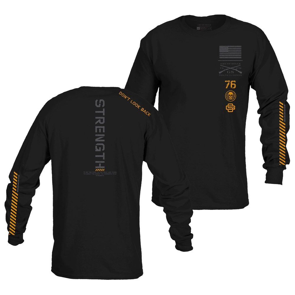Black Strength Long Sleeve Workout Shirt