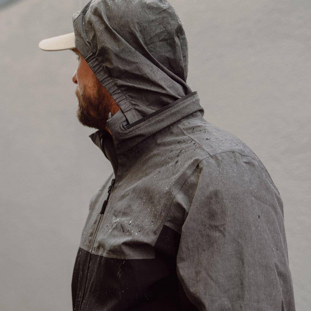 Black Waterproof Rain Jacket for Men