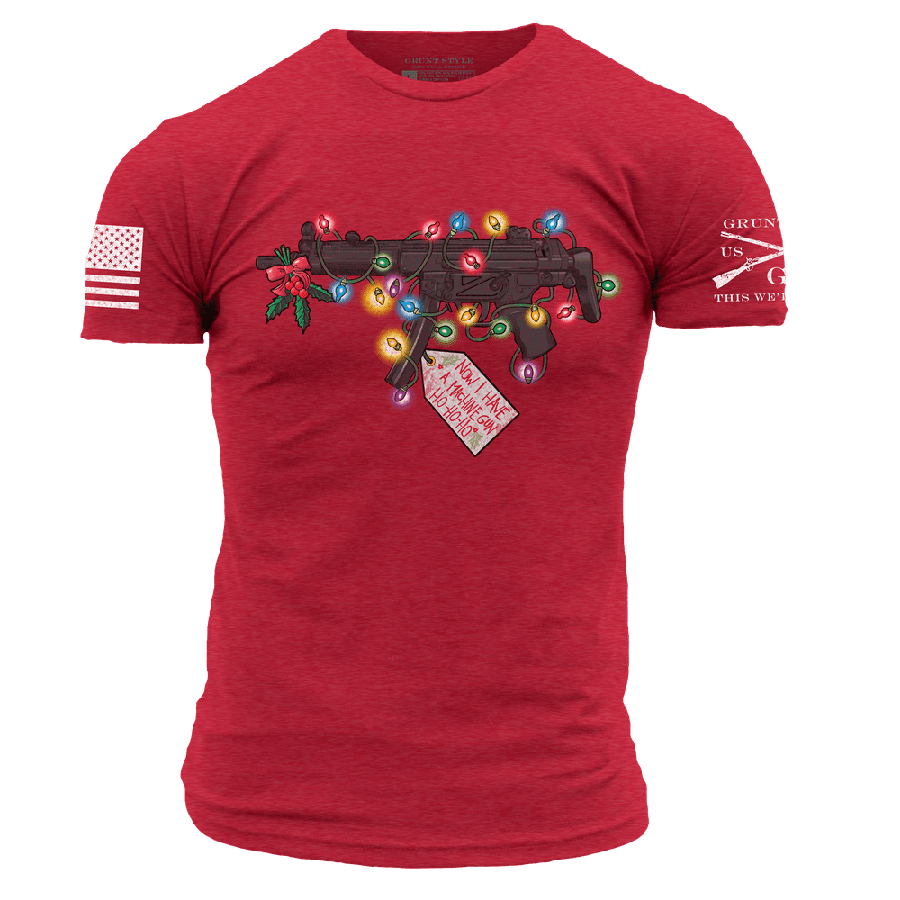 Red Machine Gun Graphic T-Shirt