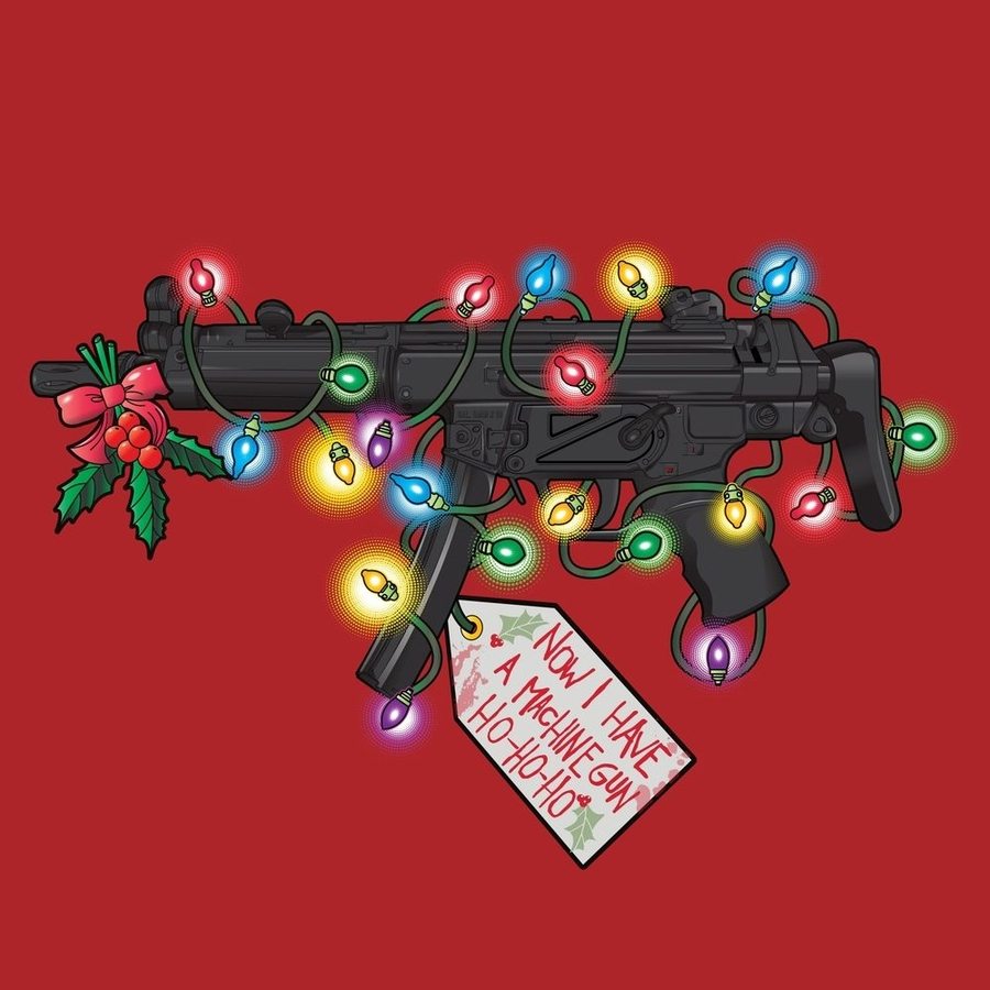 Red Machine Gun Graphic T-Shirt