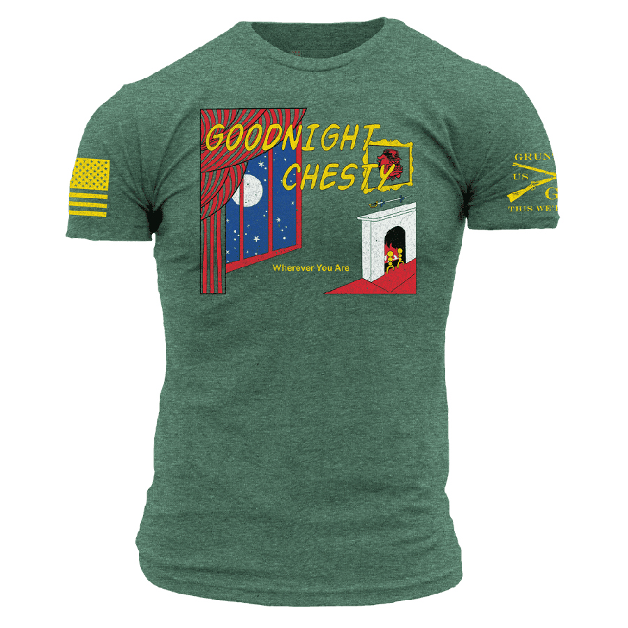 Goodnight Chesty Heather Green Tee